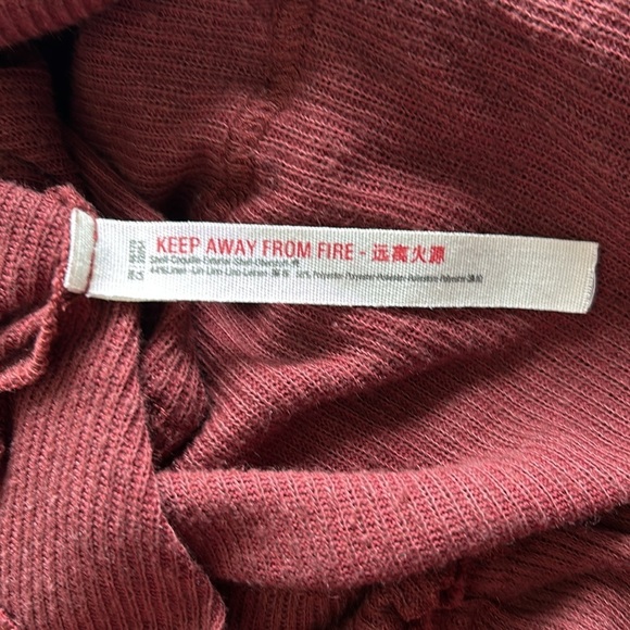 Free People Beach Womens Harper Tiered Mini Dress Burgundy Ruffled size XS - Picture 9 of 12